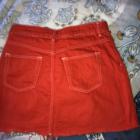 Bright orange jean skirt - Picture 4 of 4